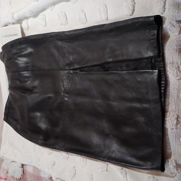 Dakota ⚜️ Vintage Luxury Leather Midi Skirt  10 - Picture 12 of 12